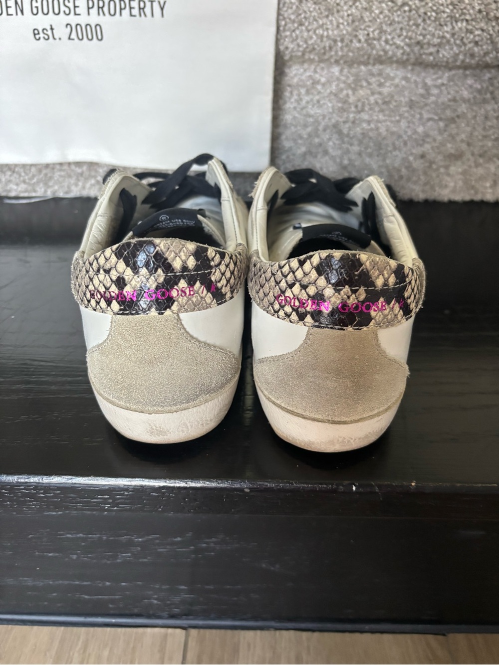 Golden Goose White Sneakers with Pink Glitter Star - Picture 5 of 5